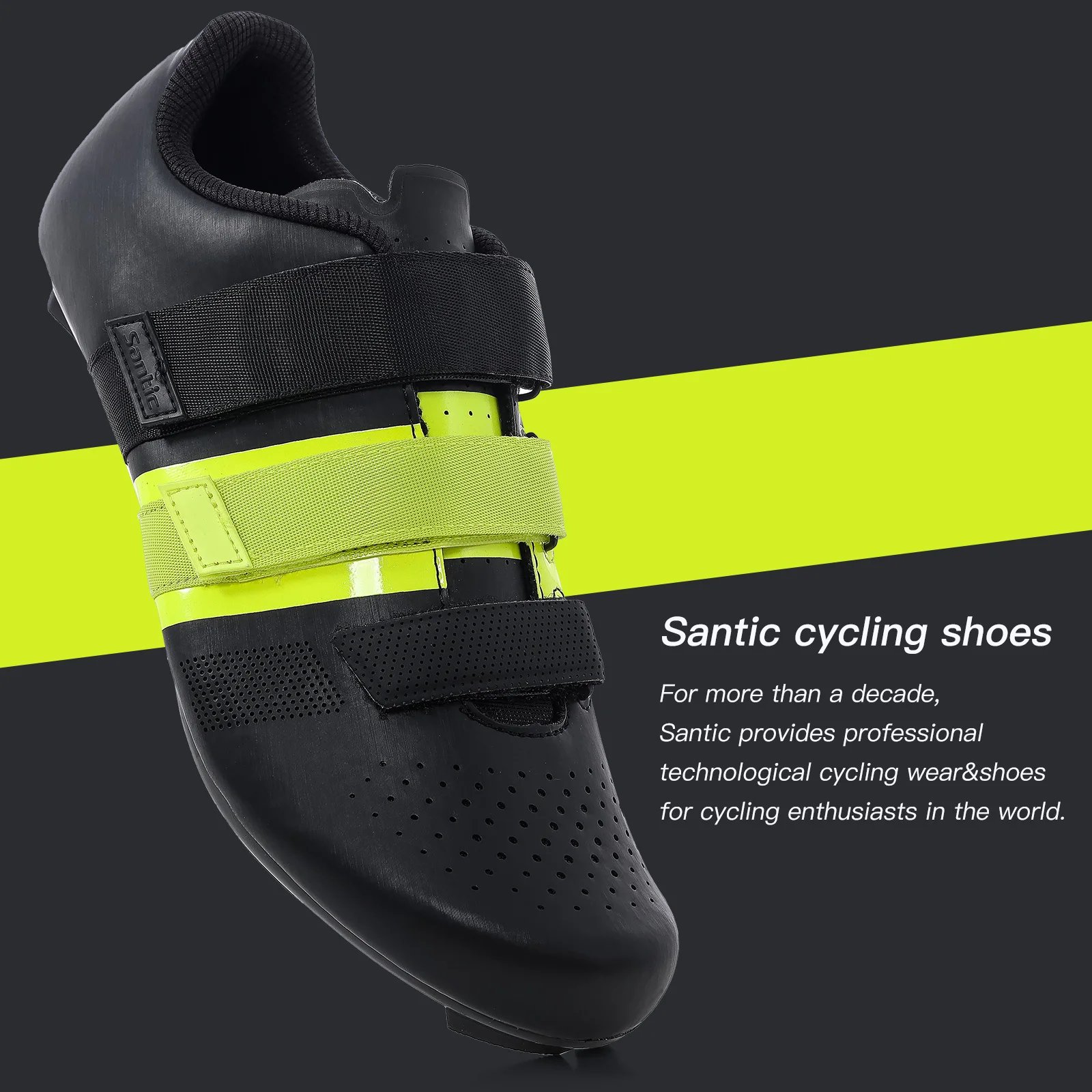 Santic Cycling Lock Shoes Men\'s Outdoor Sports Breathable Bicycle Sneakers Nylon Sole Adjustable Leisure Road Riding Sneakers