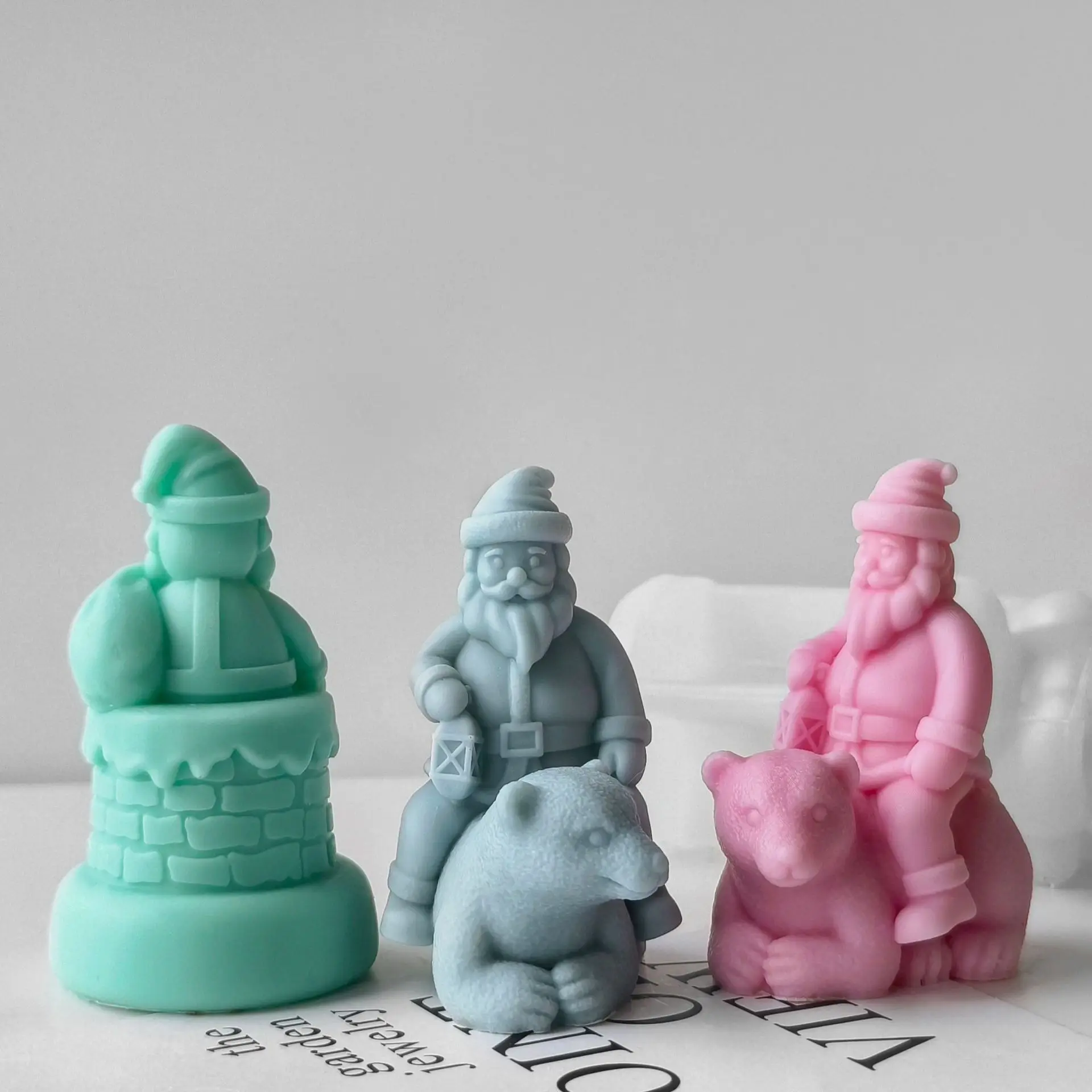 Weihnachten Santa Claus Silikon Form Handgemachte Weihnachten Dekor Kerze Gips Ornament Form DIY Handwerk Machen Formen