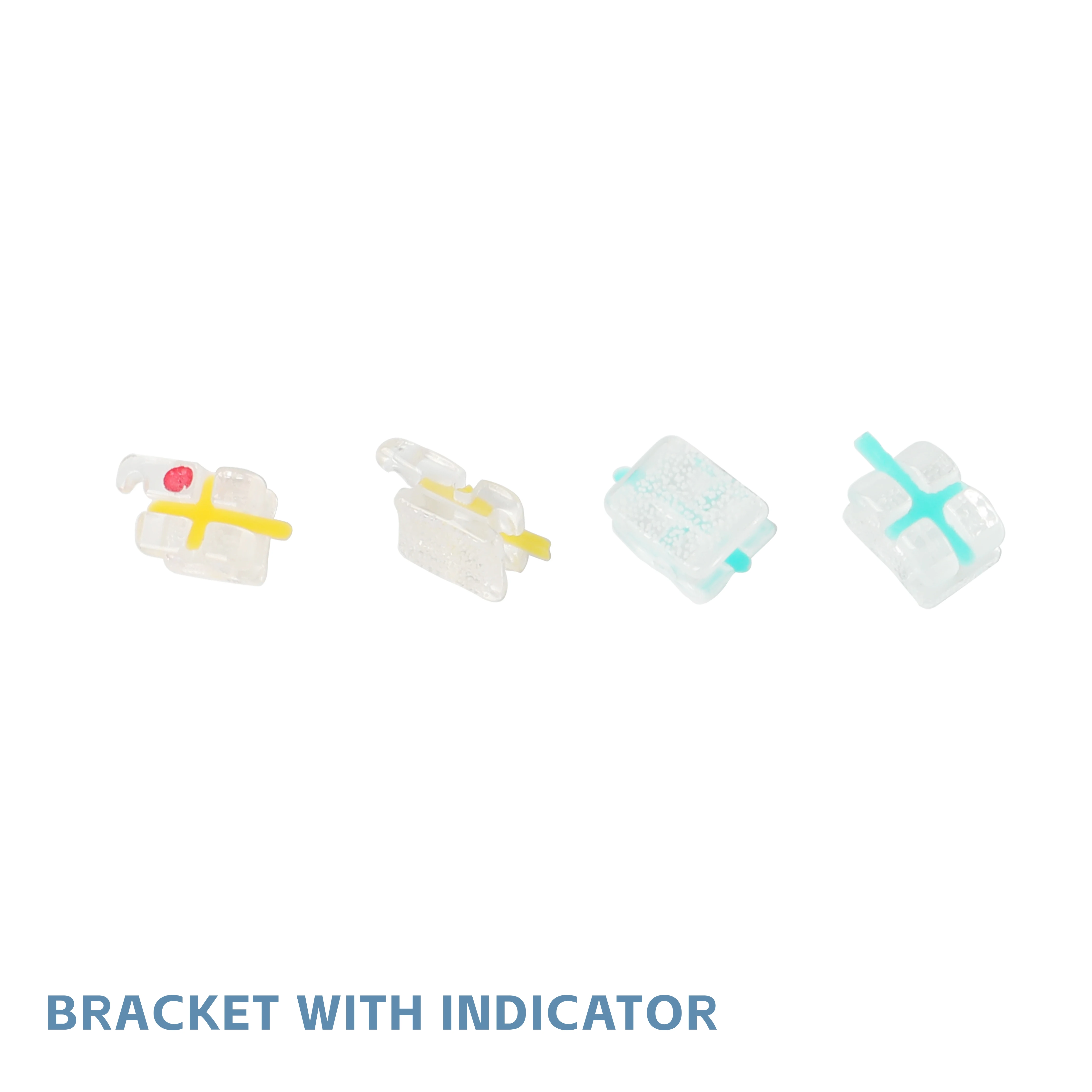 

Orthodontic Sapphire Brackets 0.022 Inch Slot Single Crystal Transparent With Indicator 20Pcs Dental Lab Orthodontist Supply