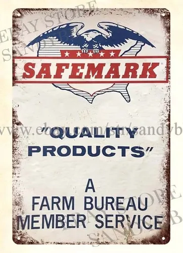 SAFEMARK TIRES BATTERIES A FARM BUREAU SERVICE metal tin sign man cave art print