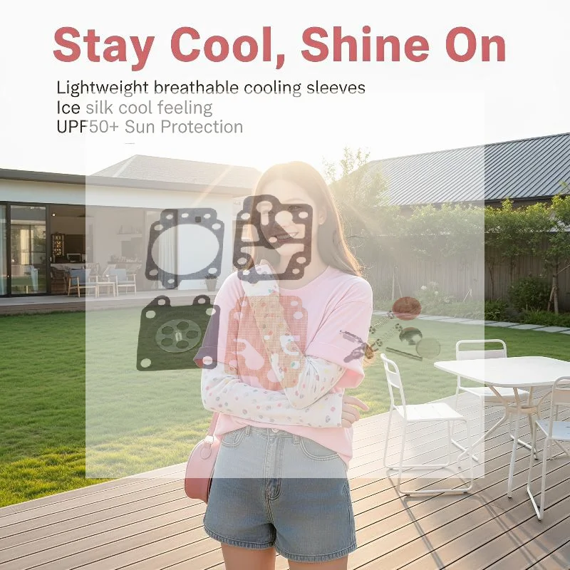 Cute Colorful Star Women Arm Sleeves UV Protection Breathable Sunscreen Sleeves for Outdoor Sports Daily Commute