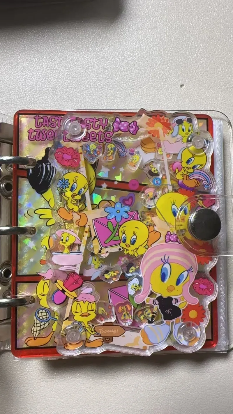 كتاب بطاقات AcrylicA8، رسوم متحركة كرتونية، مجموعة ألعاب تخزين أوراق فضفاضة ثنائية الأبعاد، بطاقة بنك الصور، هدية عيد HelloKitty