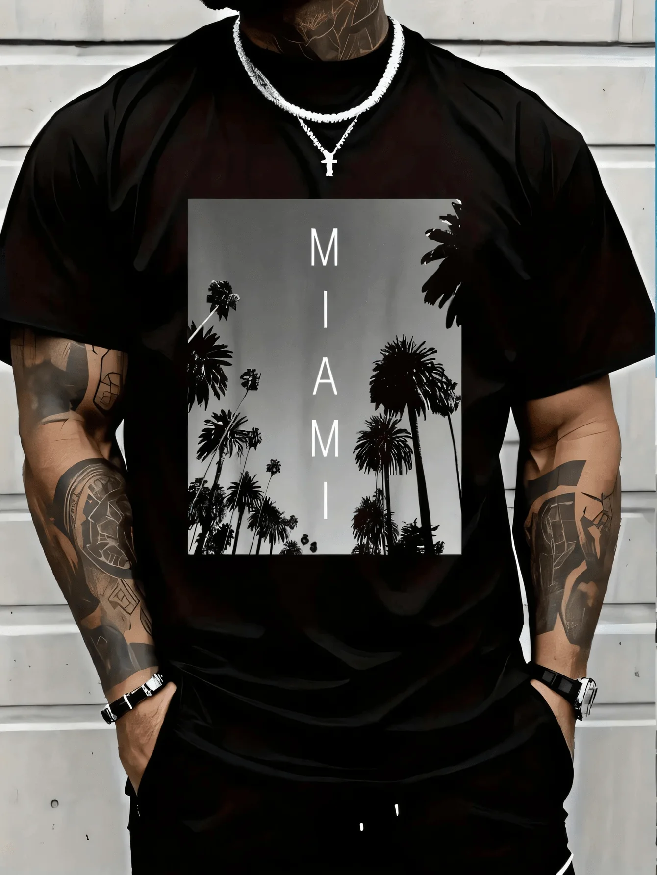 100% Cotton Casual Tshirt Miami Beach T-Shirt South Beach Florida Fl Souvenir Gift Tee T-Shirt Women's Men Graphic