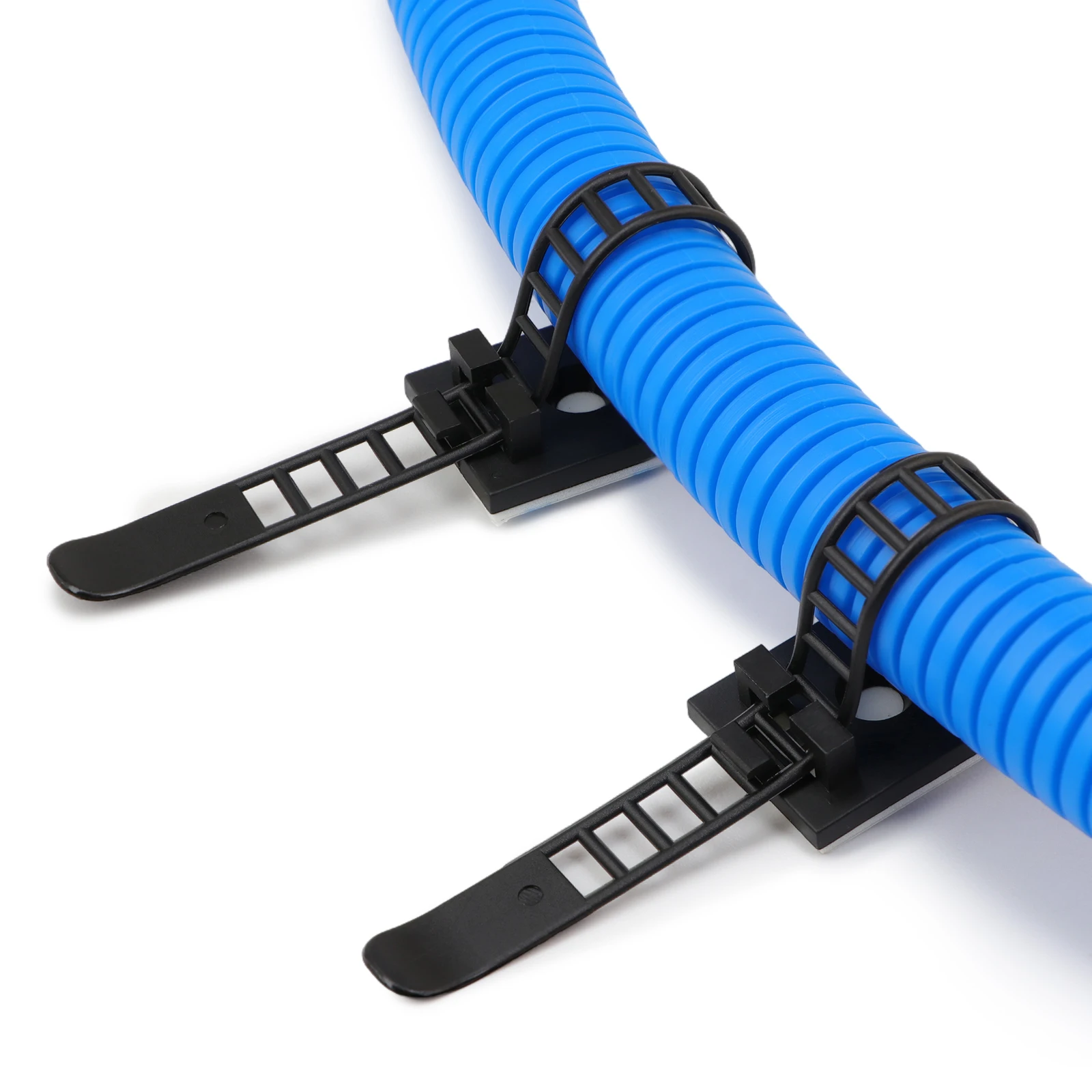 10-Pack Cable Clips Organizer, 3-Size CL-1/2/3 Self-Adhesive Wire Sticker Holder Easy Adjustable Fastening, in White and Black