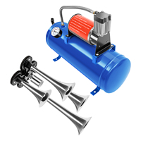 High-Power Train Horn Kit with 150 PSI Compressor, 6L Tank, Durable for Cars, Bikes, Boats, and Toys, Space-Saving for Easy Tran