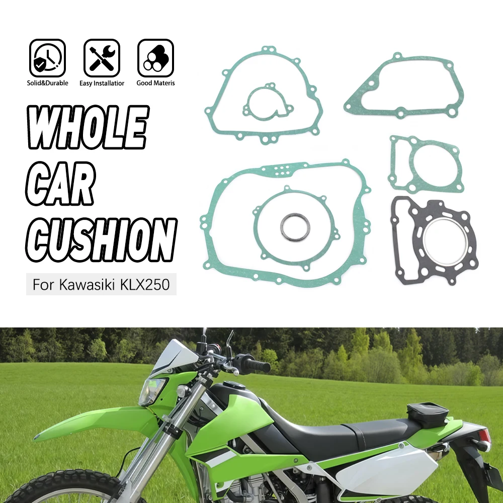 

For Kawasaki KLX250R 1994-1996 KLX250S 06-07 09-14 KLX250 Motorcycle Engine Crankcase Clutch Covers Cylinder Gasket