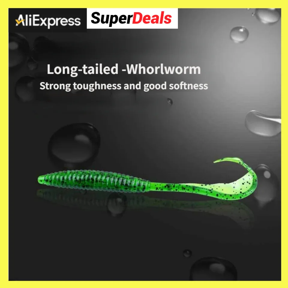 13cm Flexible Long Tail Worm Baits Soft Lure Silicone Earthworm Worms Lifelike Fishing Lure 10pcs/Pack