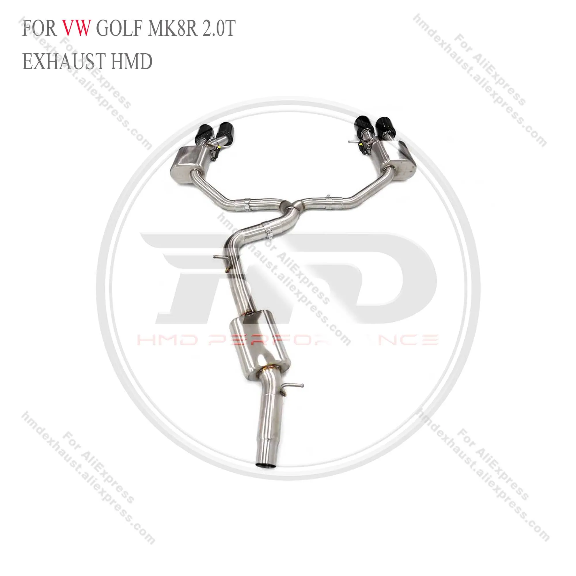 

HMD SS304 Выхлопная система Performance Catback для VW Golf MK8R 2.0T с клапаном Расширенная гарантия