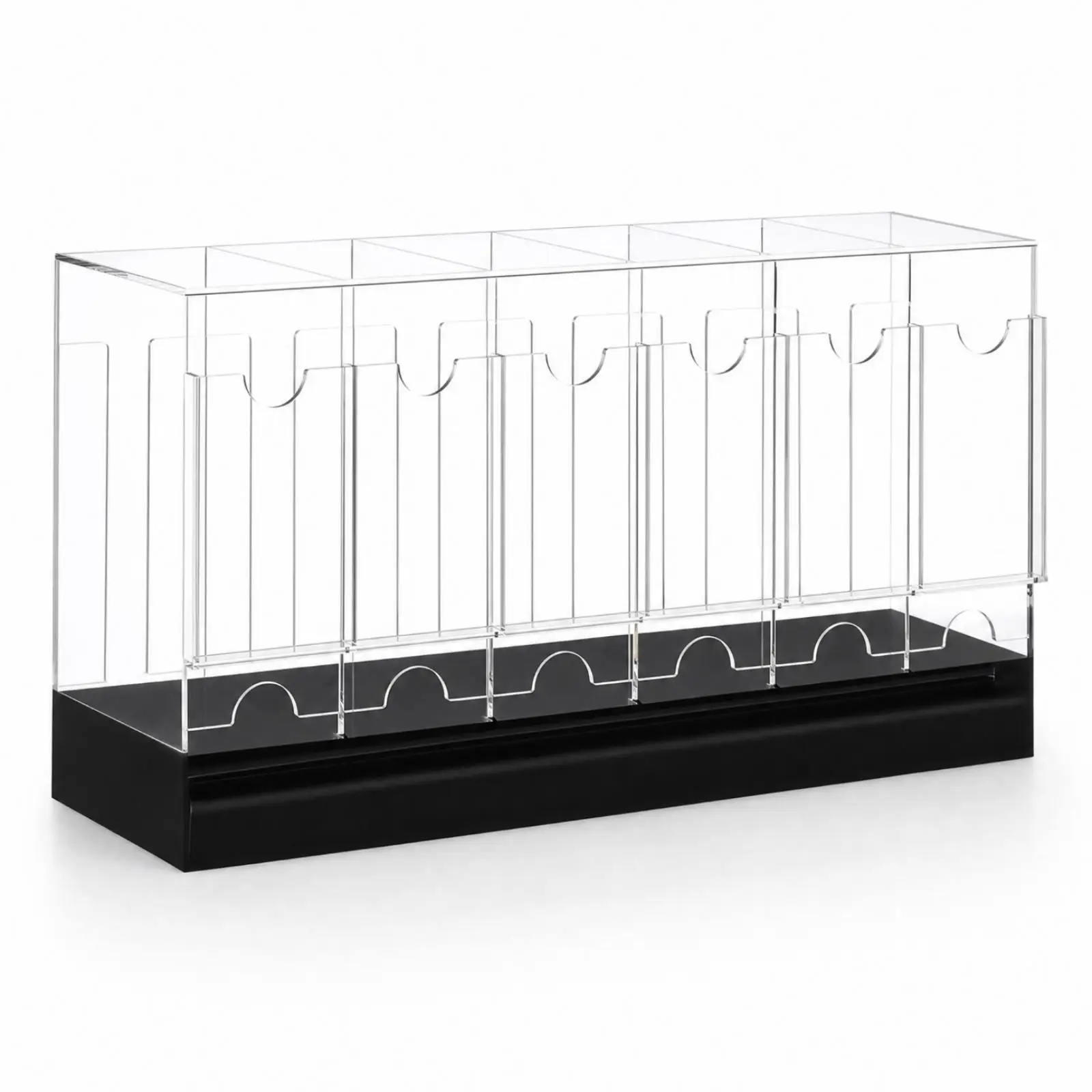 Compartmentalized Card Display Box Open-No-Lid Acrylic Card Packet Storage Box Easy Access