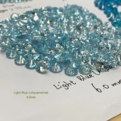 Size 3.0~10mm AAAAA Round CZ Stone European Machine Cut Middle Blue Zircon Synthetic Gems Cubic Zirconia For Jewelry