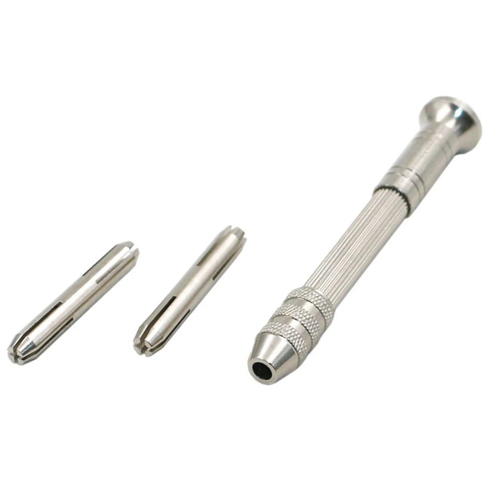 Trapano a mano in alluminio 0.8-3.0mm con mandrino autoserrante 10Pcs Mini trapano a torsione precisione Pin morsa lavorazione del legno strumento di perforazione rotante