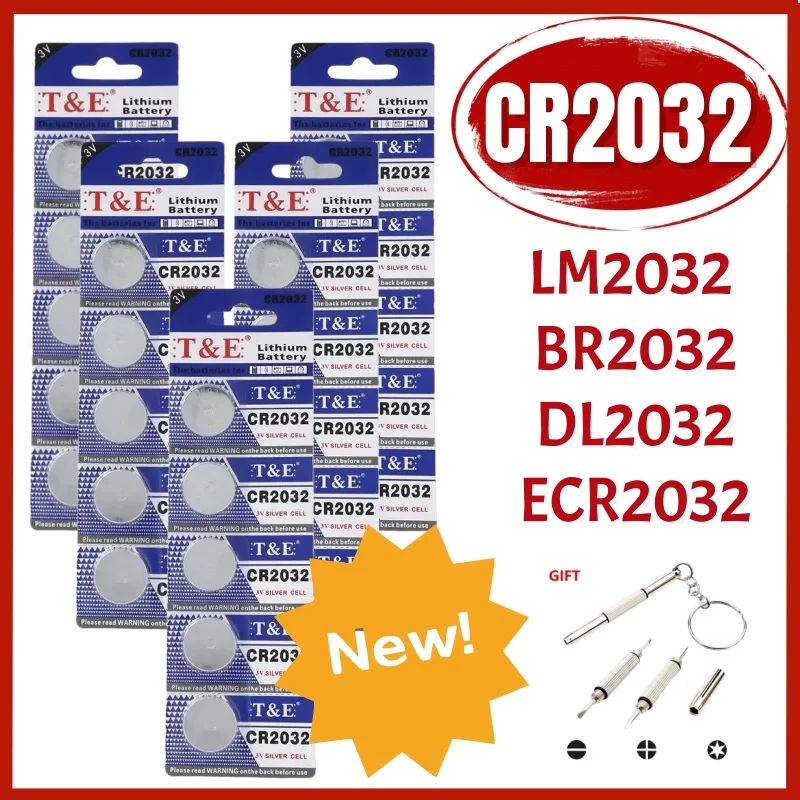 5-100PCS CR2032 Lithium Button Battery BR2032 ECR2032 LM2032 5004LC 3V Coin Cell Watch Batteries For Toy Clock Remote Control