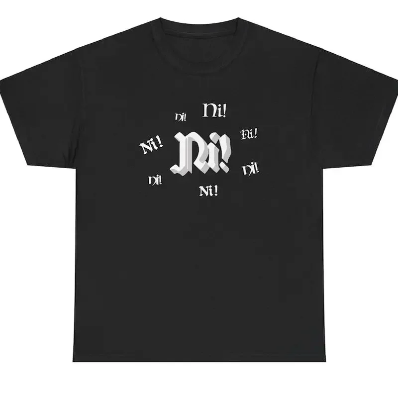 Knights Who Say Ni Python Inspired Heavy Cotton T-Shirt