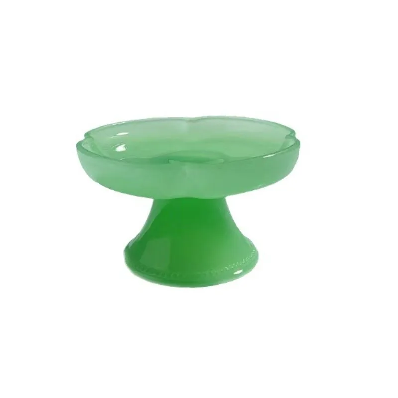 

Medieval imitation jade milk glass small tray, milk glass cake tray