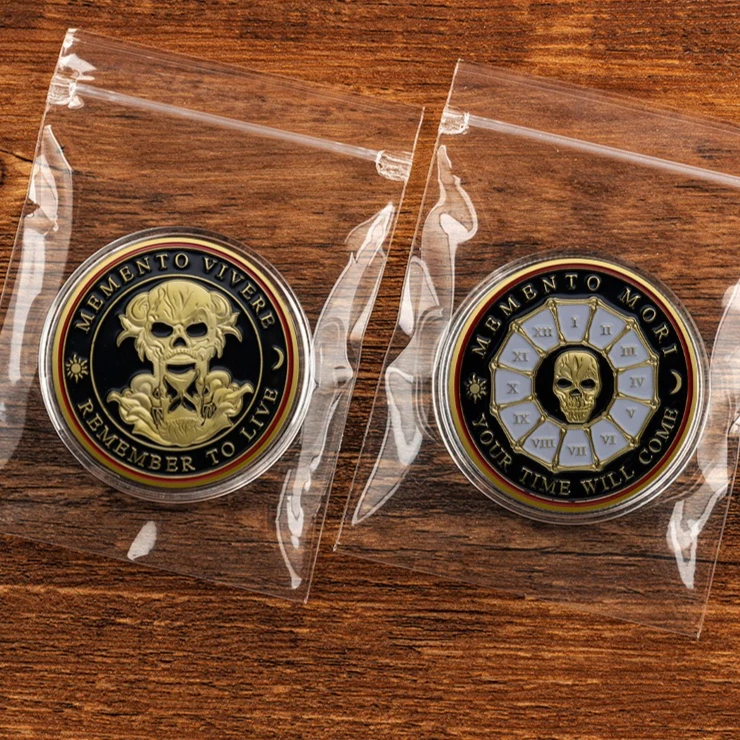 Remember To Live Memento Vivere Souvenir Coin Gold Plated Memento Mori Your Time Will Come Commemorative Coin