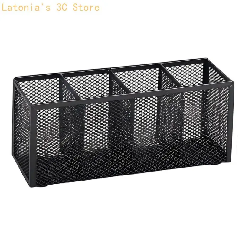 Metal Mesh Desk Organizers Pen Holders, Multi-Section Desktop Caddy for Pen, Brushes, Scissors, and Office Tools X3UB