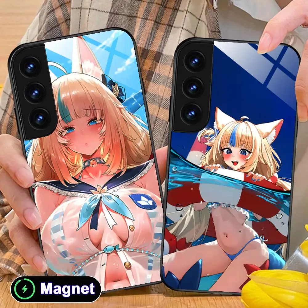 Anime Sameko Saba Phone Case for Samsung Galaxy S26 S25 S24 S23 S22 S21 S20 Note20 Plus FE Ultra Glass Magnet Cover