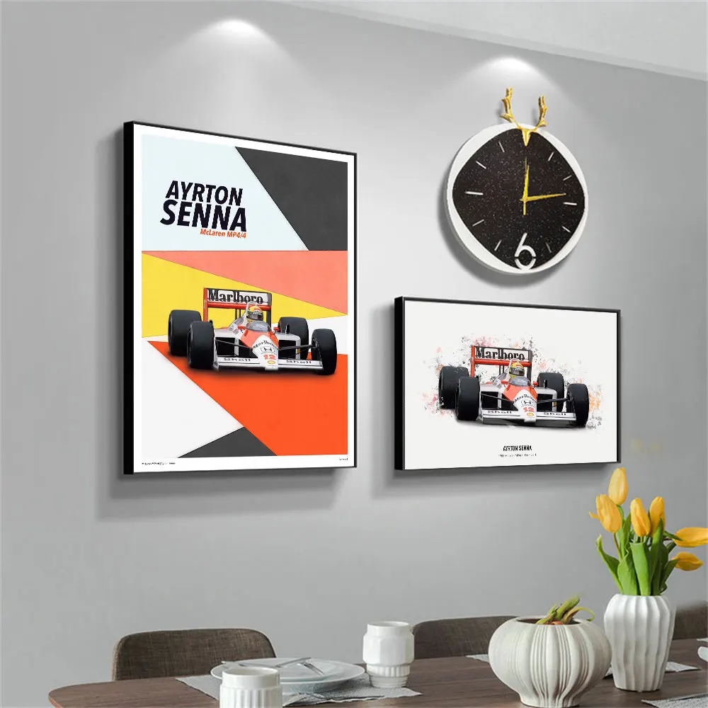

Ayrton Senna 1988 MP4/4 Formula 1 Poster Print Racing Car Canvas Painting Home Decor Wall Picture For Living Room Frameless