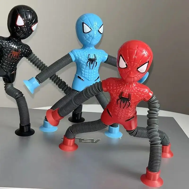 4-częściowe zabawki z przyssawką Montessori dla dzieci Pop Tubes Stress Relief Spider Teleskopowy robot Zabawka sensoryczna Mieszek Zabawka do