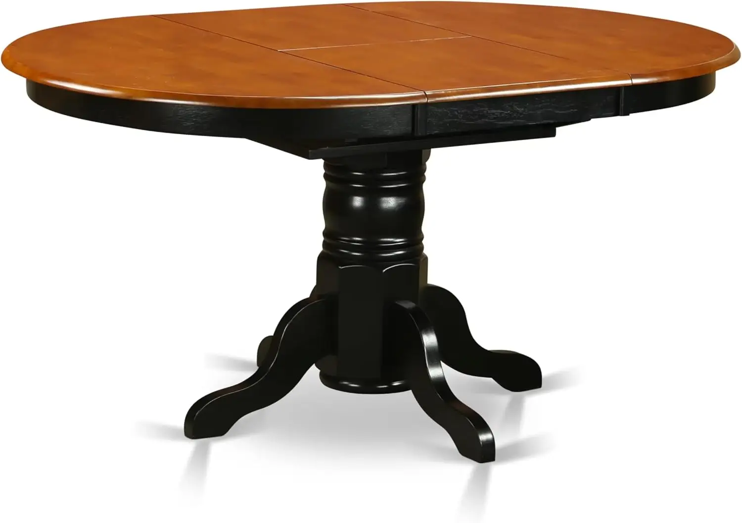 Avat5-Blk-Lc 5 Piece Dining Table Set For 4 Includes An Oval Kitchen Table With Butterfly Leaf And 4 Faux