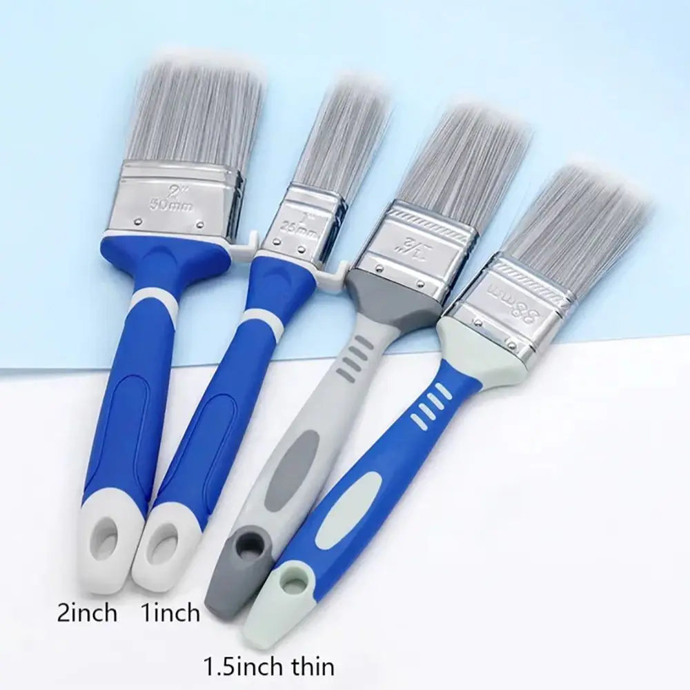 New PBT Multifunctional Paint Brush Rubber Stainless steel Painting Brush Blue Paint Brush Tool Flat Brush Water-Based Paint