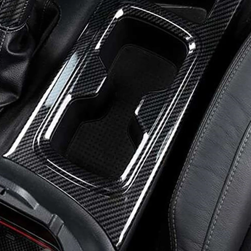 

For Nissan Navara NP300 2016-2019 Carbon Fibre Car Front Water Cup Holder Protector Frame Cover Trim Sticker Accessories