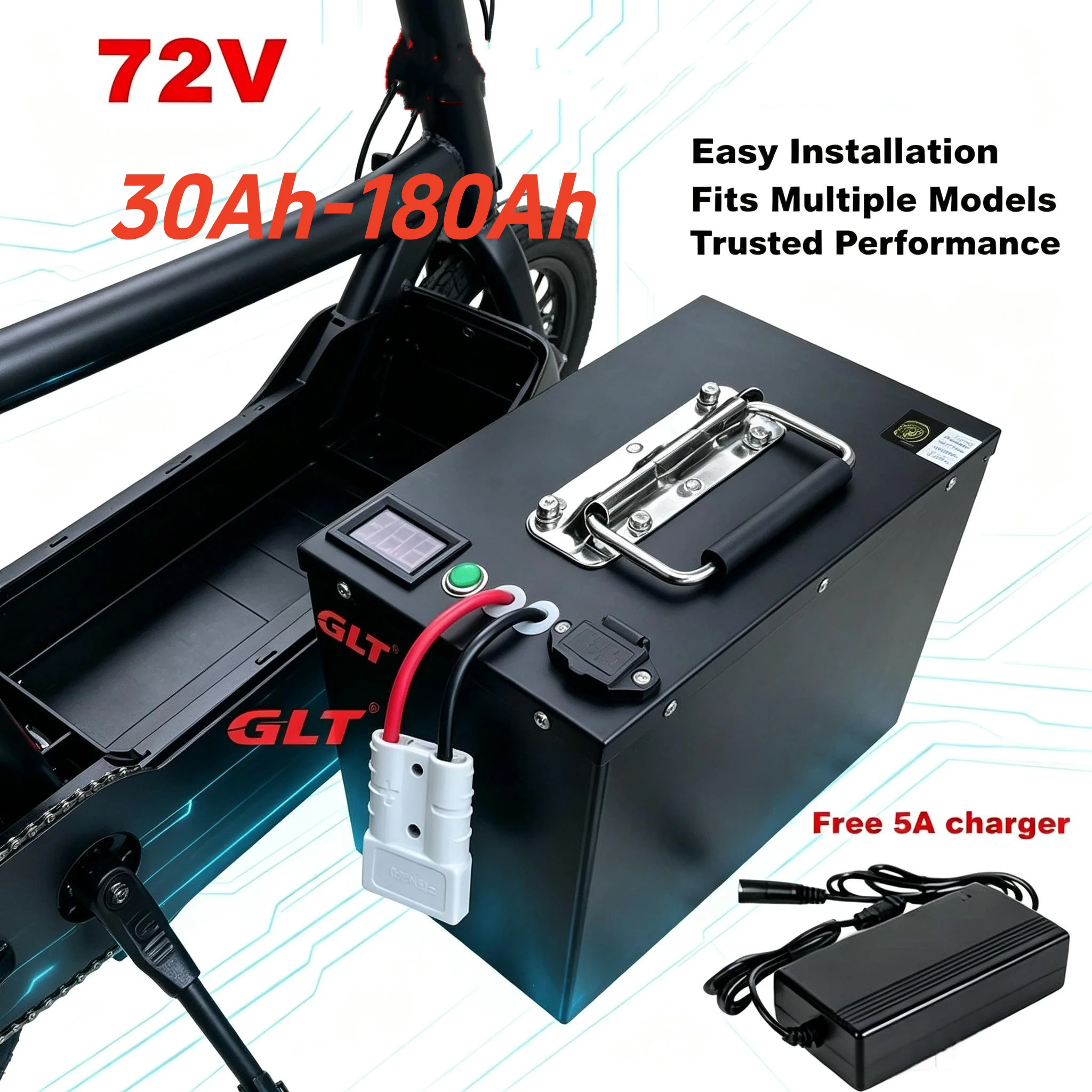 72V 35AH 45Ah 55AH 60AH 70AH 80AH 100AH 120AH 150AH Suitable for Electric Bicycles and Electric Tricycles