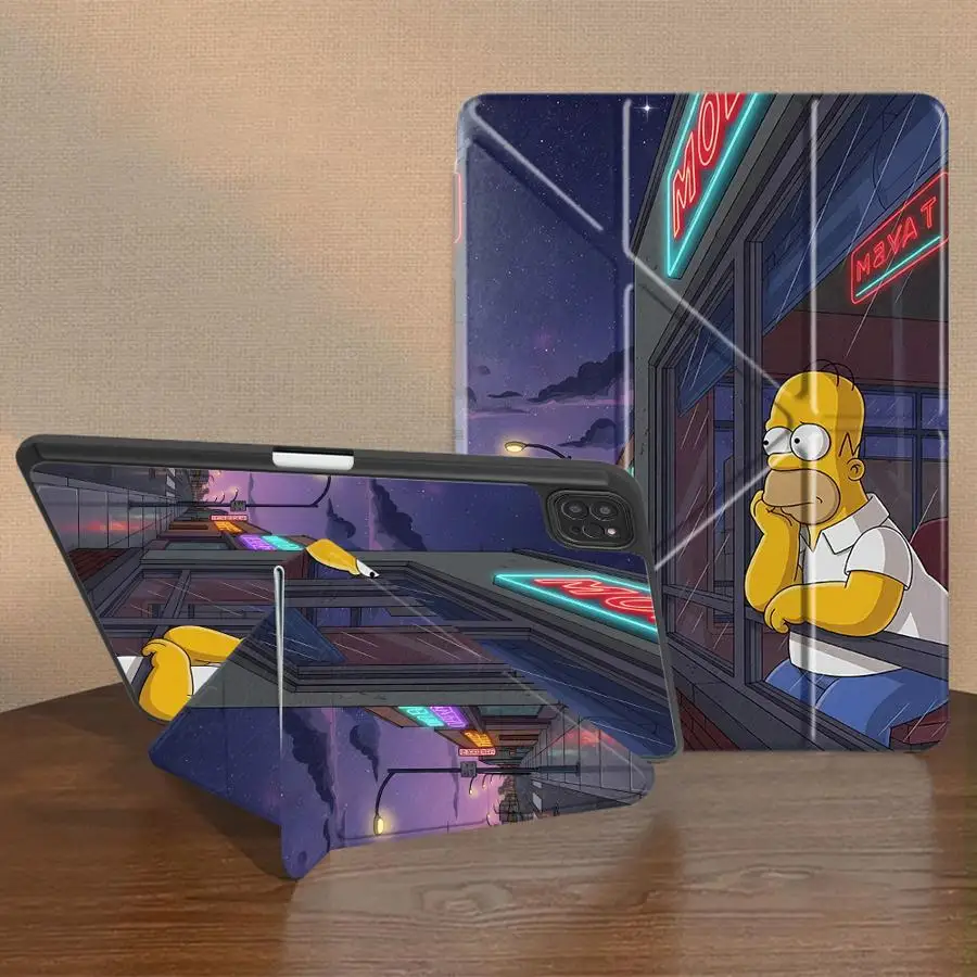 With Pen Slot Cover Tablet Case For iPad Air 8 M2 M3 3 10th Gen 12th Pro M4 13 2025 2026 11th Mini 7 6 5 9th H-Homers S-Simpsons
