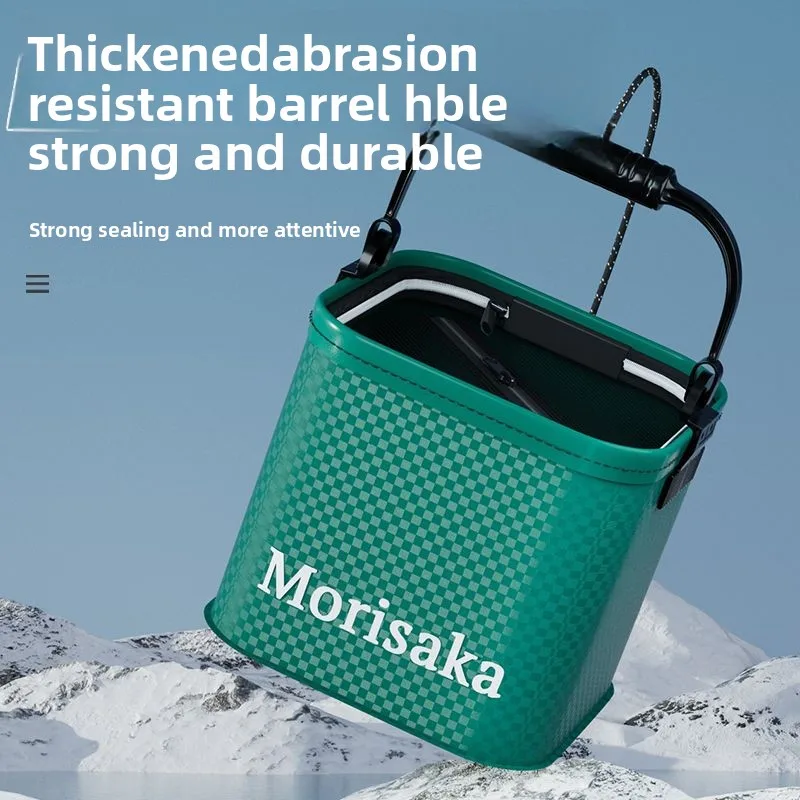 

EVA Foldable Thickened Fishing Bucket with Lid Portable Multi-Function Fish Holder Live Fish Container