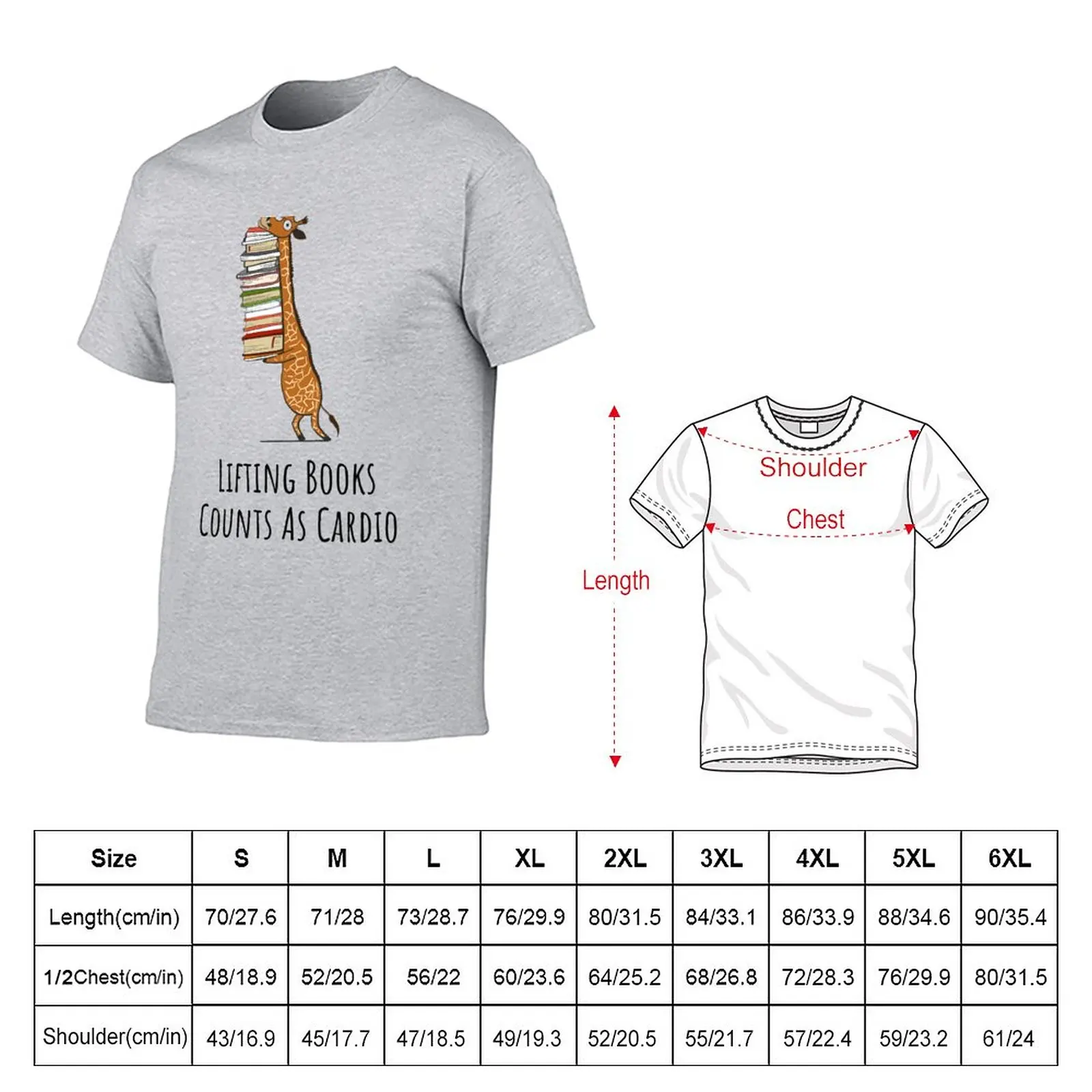 Funny Giraffe Holding a Stack of Books - Lifting Books Counts As Cardio - Book Lover Gift, Phones Cases And Other Gift T-Shirt