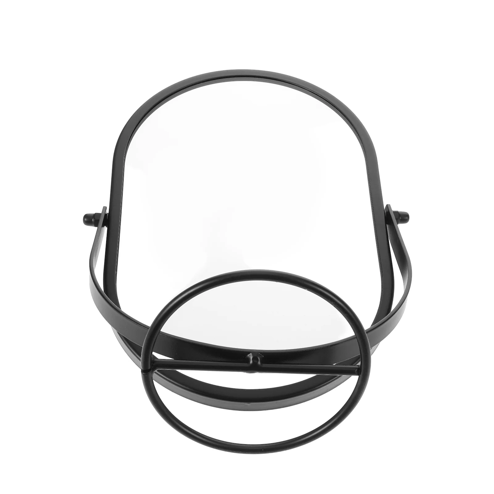 مرآة دوارة للمكتب باللون الأسود، مرآة مكياج بيضاوية حديثة قابلة للدوران، مستلزمات مكياج لسطح المكتب لغرفة النوم وغرفة المعيشة والحمام