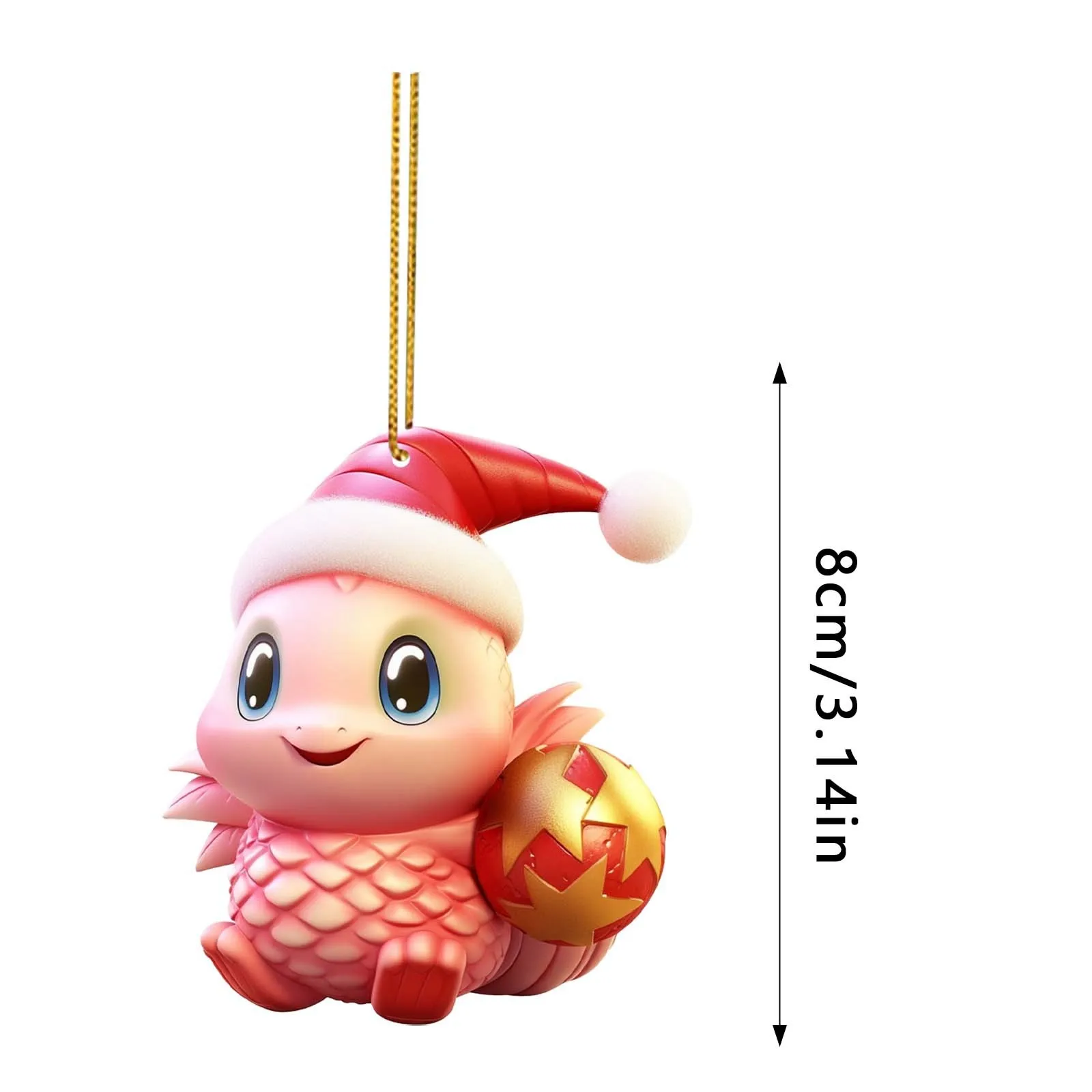 Dragão Dos Desenhos Animados Personalizado Pendurado Ornamentos Decoração De Natal Pingente De Árvore, Fontes De Festa Bonito, Decoração De Casa, Presente