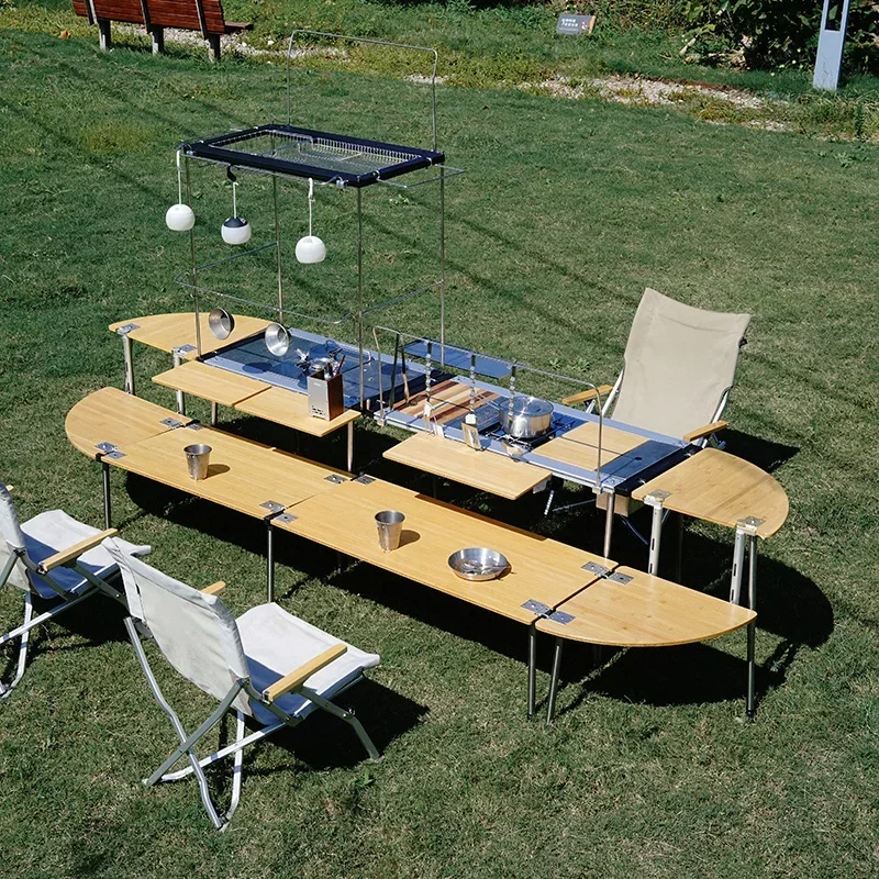 Folding table, table, household cooking table