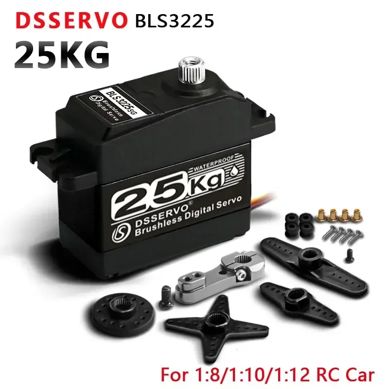 BLS3225กันน้ำ25kg แรงบิดสูงดิจิตอล, เซอร์โวโลหะอะลูมิเนียมเกียร์25T แขนหุ่นยนต์ mobil RC ของเล่น DIY