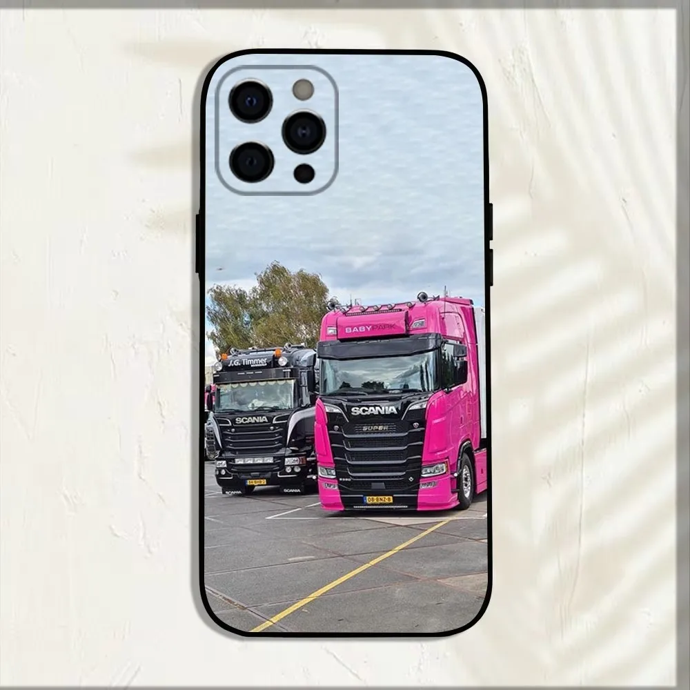 Trucks SA-AB Phone Case For Apple iPhone 15,14,13,12,11,Pro,X,XS,Max,XR,Plus,Mini S-SCANIAES Soft Black Cover