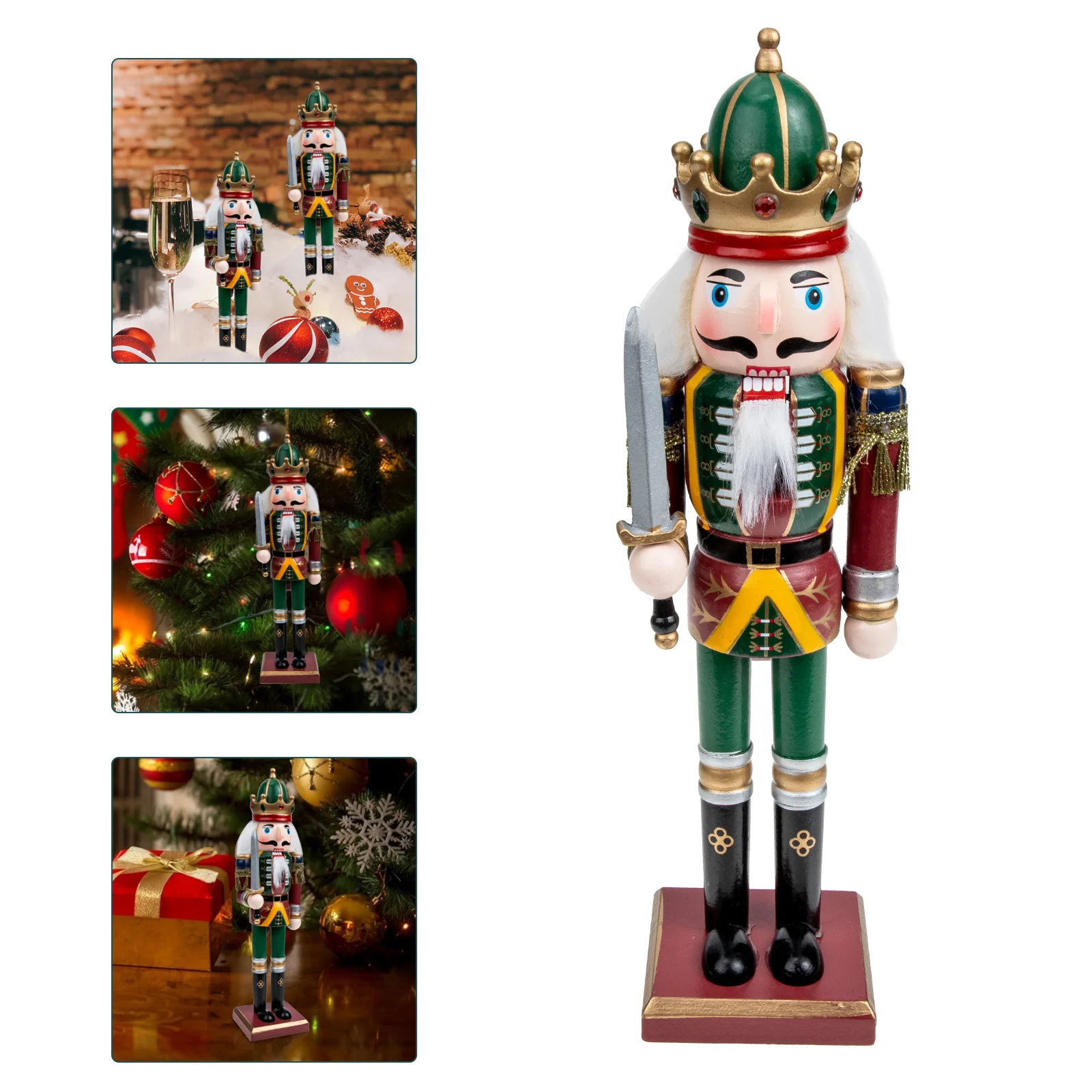 

Wooden Nutcracker Christmas Ornament Desktop Xmas Table Decoration Holiday Nutcracker Decoration Xmas Table Ornament