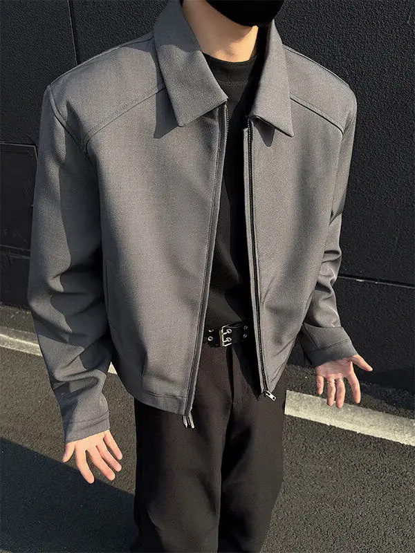 

Men's Casual Collar Jaet 2025 Spring Autumn New Sle High End Adstrative Jaet Youth Trendy High Sensation Leisure Top