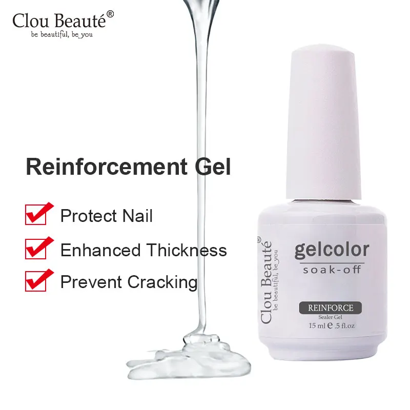 Reinforcement UV Nail Gel Polish Protect Strengthen LED Gel Nail Clear Gel Reinforce Nail Polish Soak Off Gellak for Nail Art