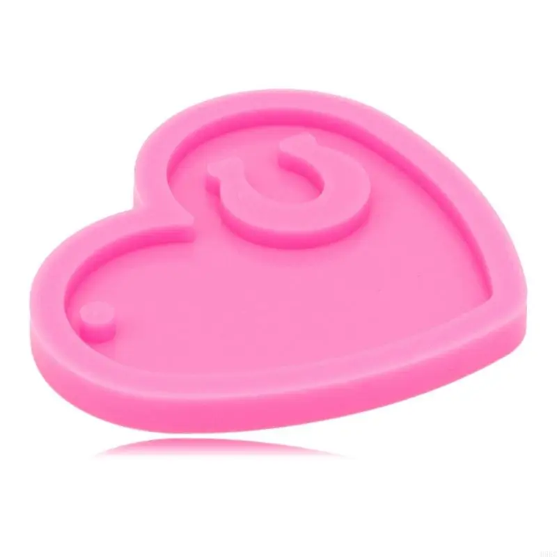 H9EC Handicraft Schmuck UV Epoxy Silikon Schimmel Herz Hufeisen Schlüsselbund Gussform Gussform