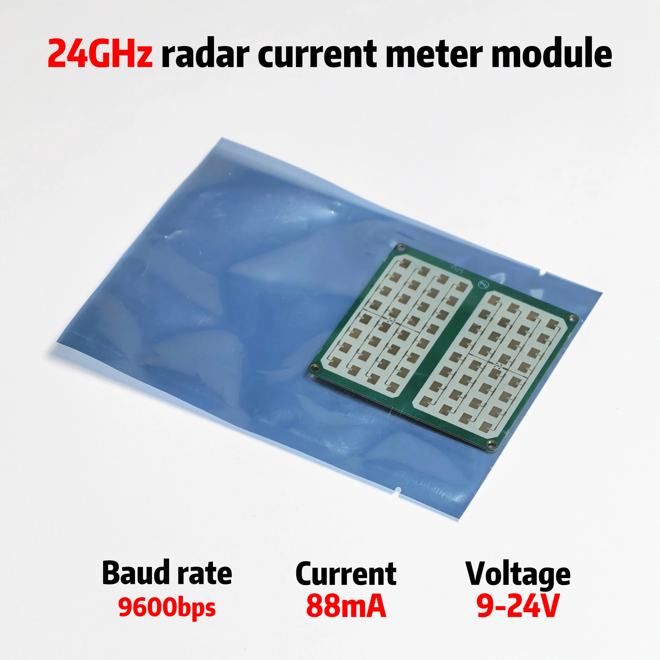 24GHz Mmwave Radar Flowmeter Sensor Module, 0.05-20m/s Water Level Sensor With RS485 Interface, ±0.01m/s Current Meter Sensor
