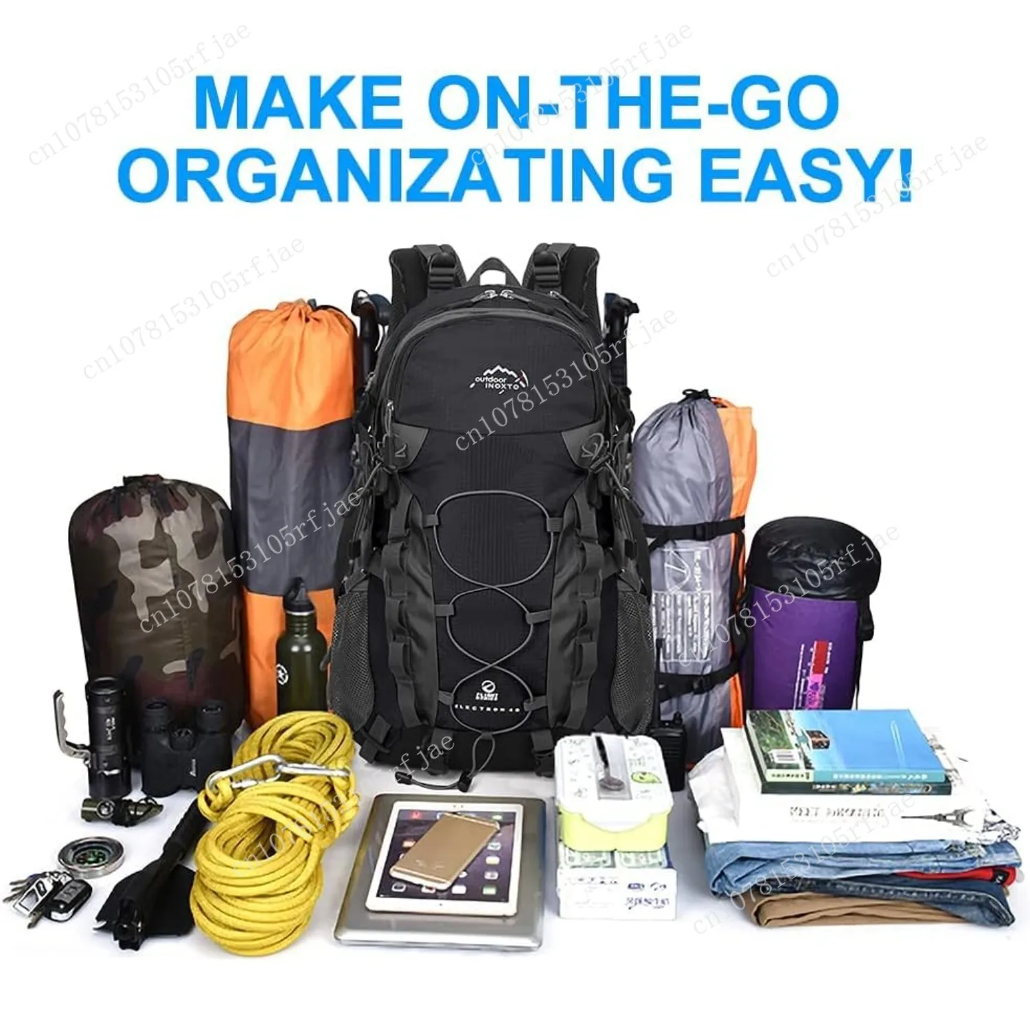 INOXTO lightweight Hiking Backpack 35L/40L Hiking Daypack with Waterproof Rain Cover for Travel Camping Outdoor Men and Women