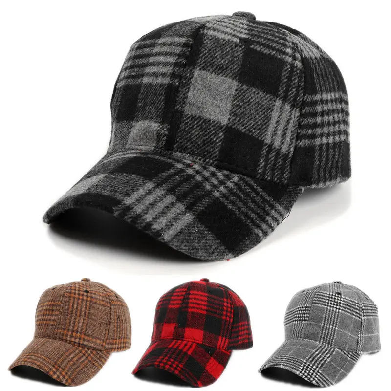 Plaid Baseball Cap For Men Women Visor Hat Adjustable Outdoor Sports Sunhat Baseball Cap hat Sports Sunhat Baseball Cap hat