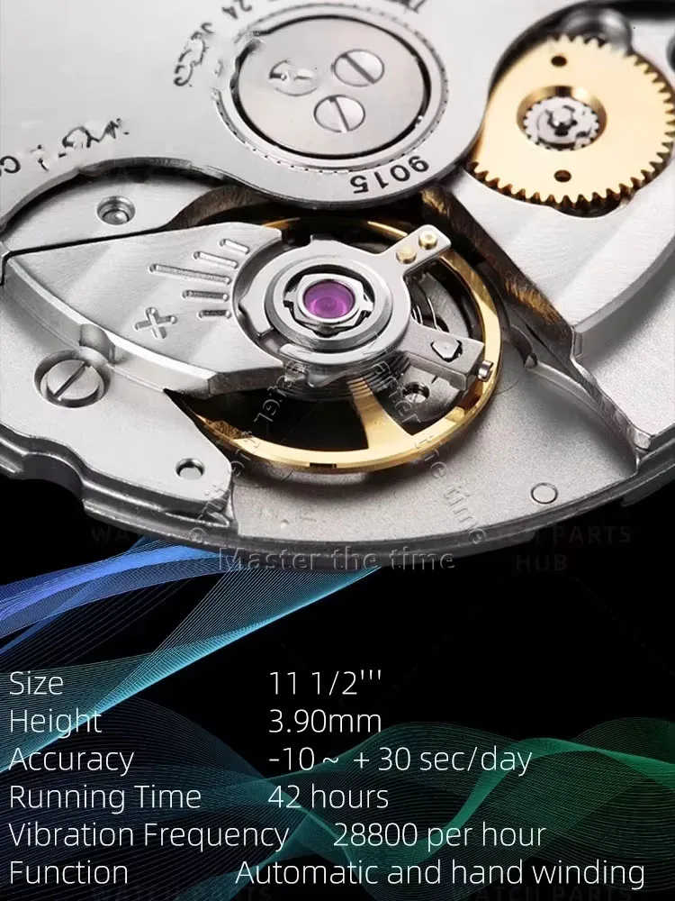 시계 수리용 9015 일본 고품질 무브먼트, 날짜 포함, 3 시 위치