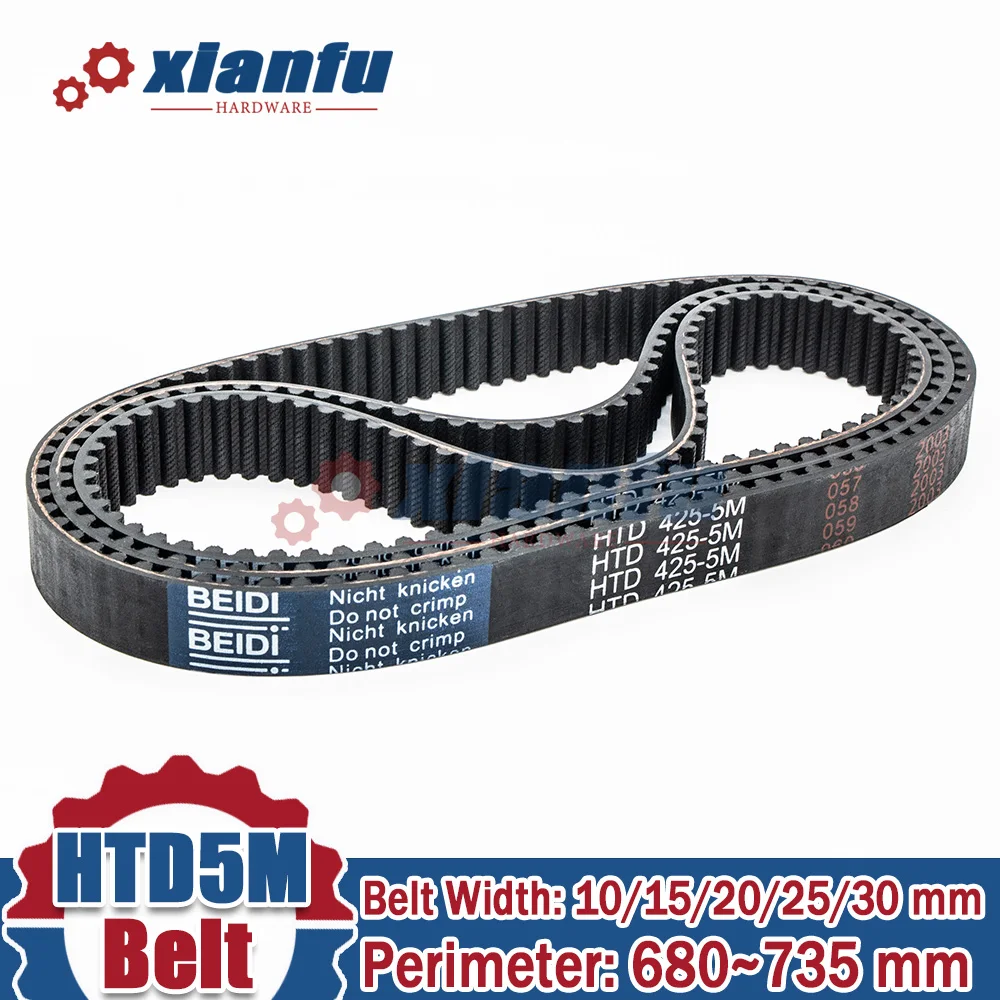 

HTD5M Timing Belt Perimeter=680 685 690 695 700 705 710 715mm Rubber Width 10/15/20/25/30mm Pitch 5mm HTD 5M 720 725 730 735mm