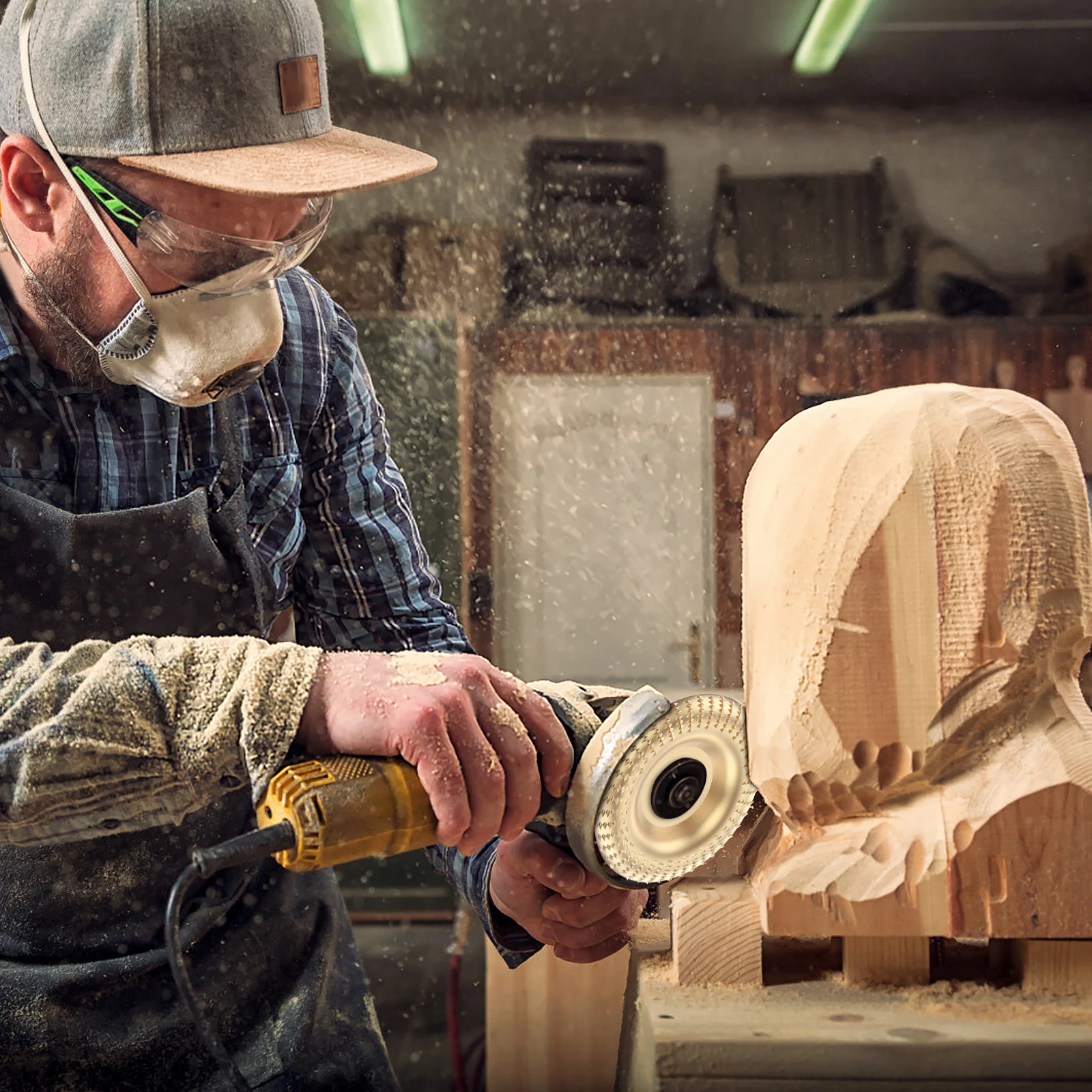 9Pcs Wood Grinding Polishing Wheel Rotary Disc Angle Grinder Wood Carving and Rotary Burr Rasp Set Abrasive Disc Tools