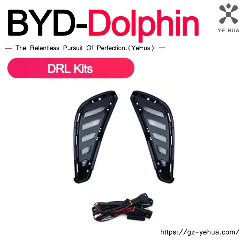 New! For BYD Dolphin 2023-2024 Automobile Rear Bumper Light Modification LED Daytime Running Lights Car Fog Lamp Tricolor Stream