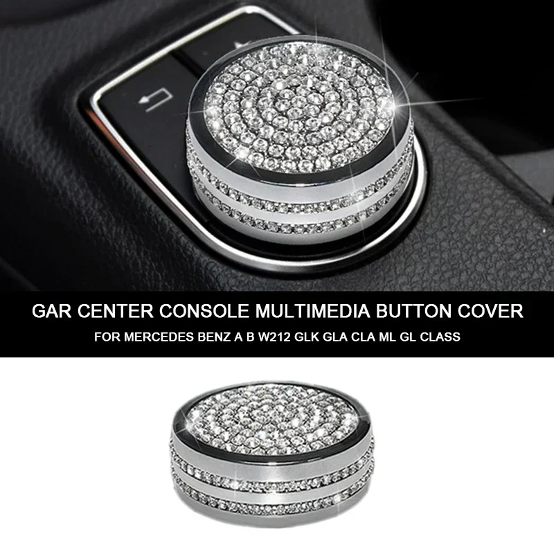 Kristallglänzende Diamant-Dekorblende für Mercedes Benz A B W212 GLK GLA CLA ML GL Mittelkonsole Multimedia-Tasten – Detail 1