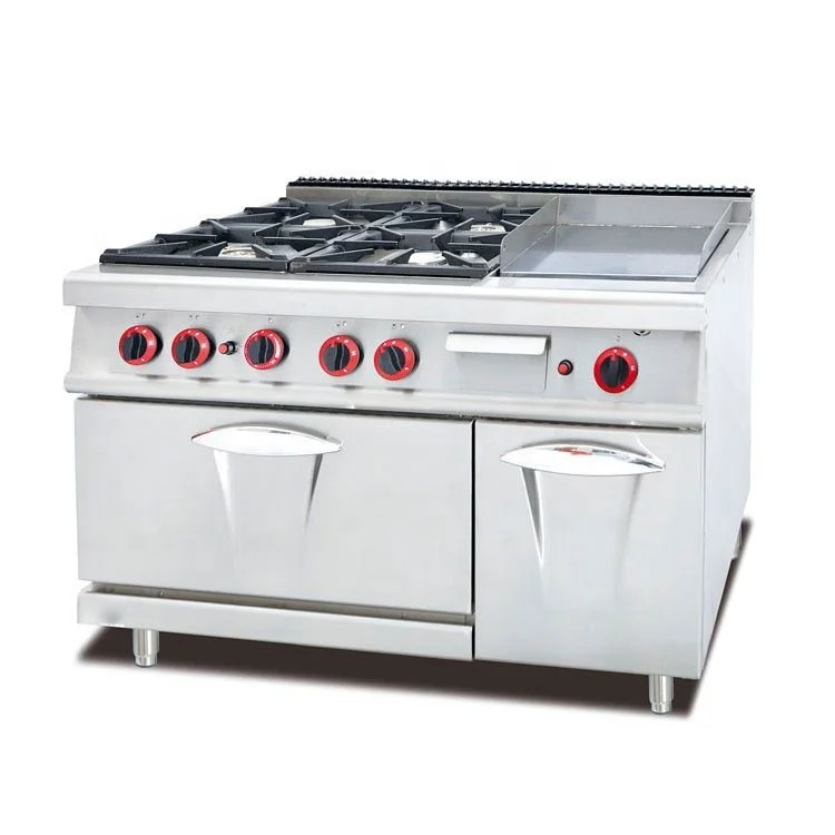 High Quality & Best Price 4 Burner Gas Commercial Stove With Oven