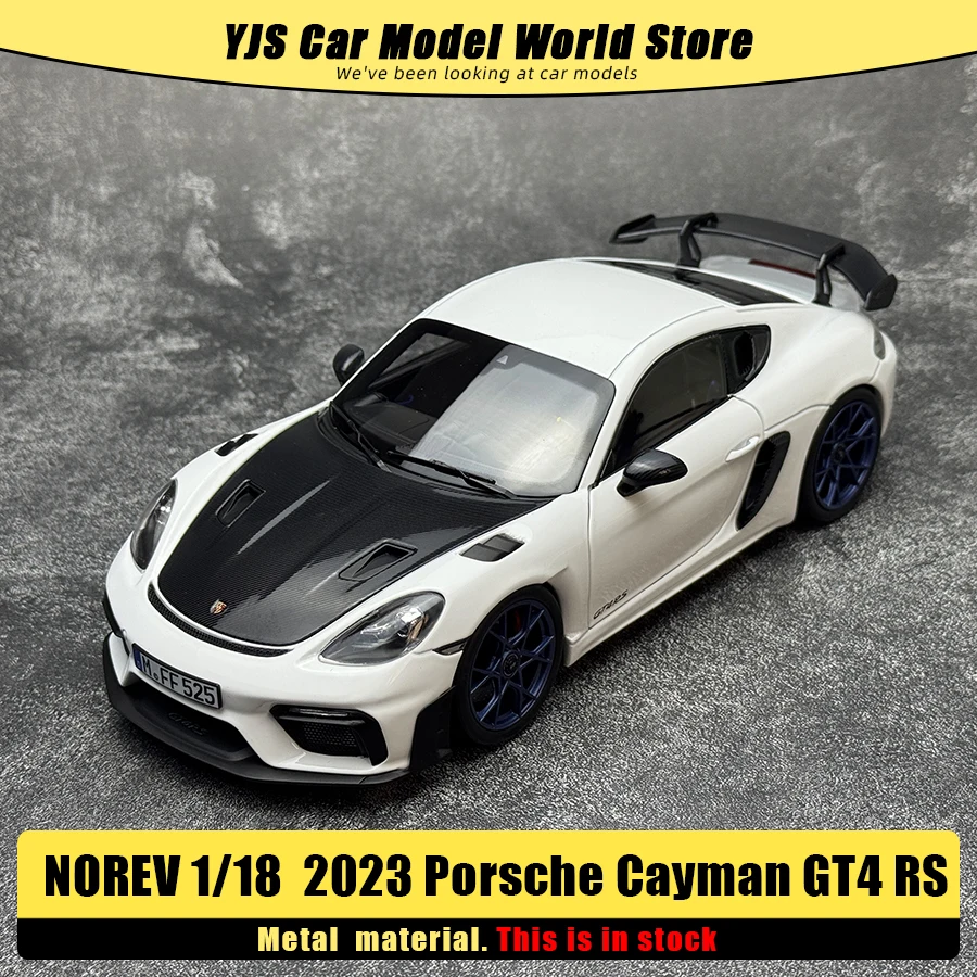 

NOREV масштаб 1/18, новинка 2023, Porsche Cayman GT4 RS, литая под давлением модель автомобиля, модель спортивного автомобиля, статический дисплей, коллекция праздничных подарков