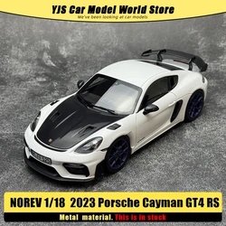 NOREV 1/18 scale New 2023 Porsche Cayman GT4 RS Metal diecast model Car Sports car model Static display Holiday gift collection